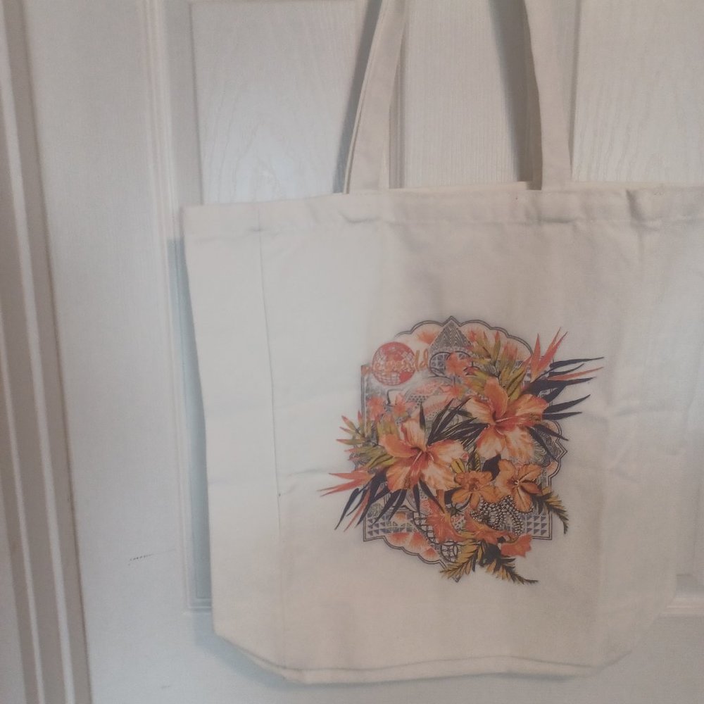New One World LARGE Canvas Tote